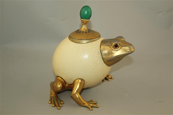 Anthony Redmile. An ostrich egg frog box and cover, 8in.